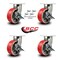 Service Caster 8 Inch Heavy Duty Red Poly on Cast Iron Caster Set with Brake and Swivel Lock SCC-KP92S830-PUR-RS-SLB-BSL-4 - alternate 5